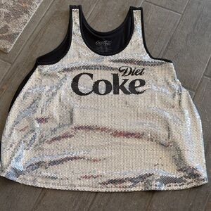 Coca Cola Silver Sequin Tank Top